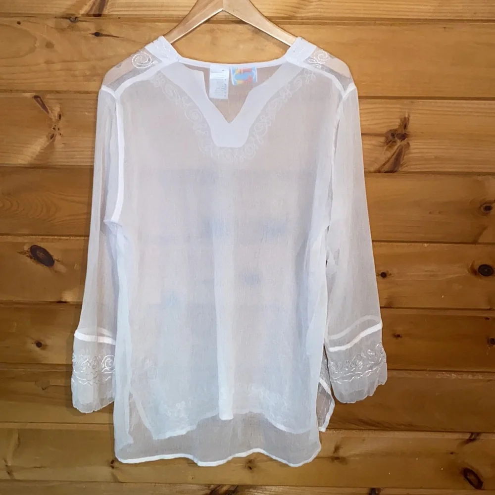Sand & sun sheer white beach coverup